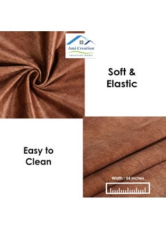 AMI CREATION Ami Creation Suede Unstitched Fabric for Sofa Bed Cover Curtains Cushions Bedsheet Diwan Cover Upholstery Unstitched by Meter 54 Inch Width 5 Meter Rusty Brown  - Image 5