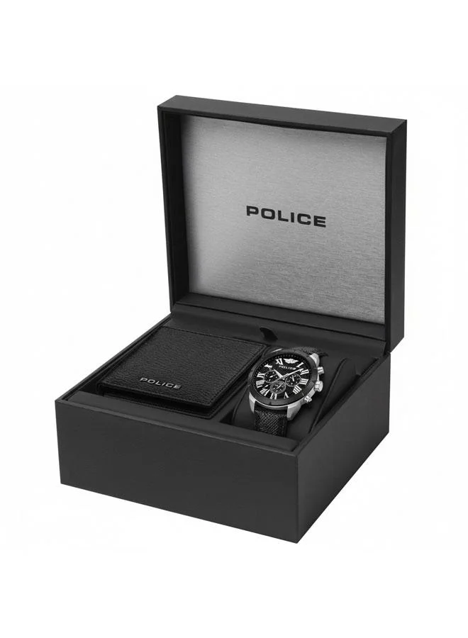 POLICE Gift Set Box for Men - Chronograph Watch & Leather Wallet