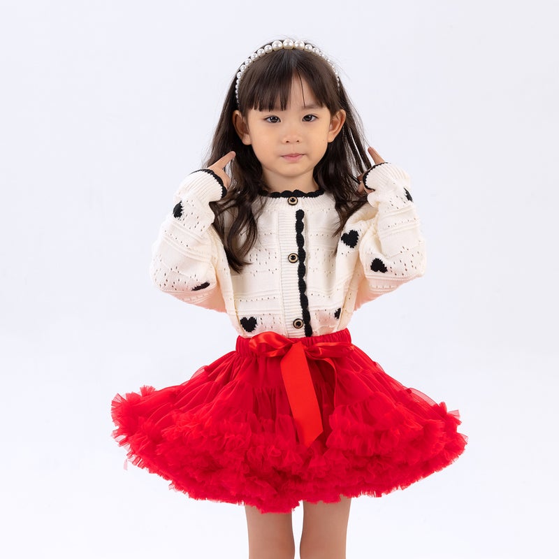 Burgundy Puffy Tutu Princess Skirt Kids Red 