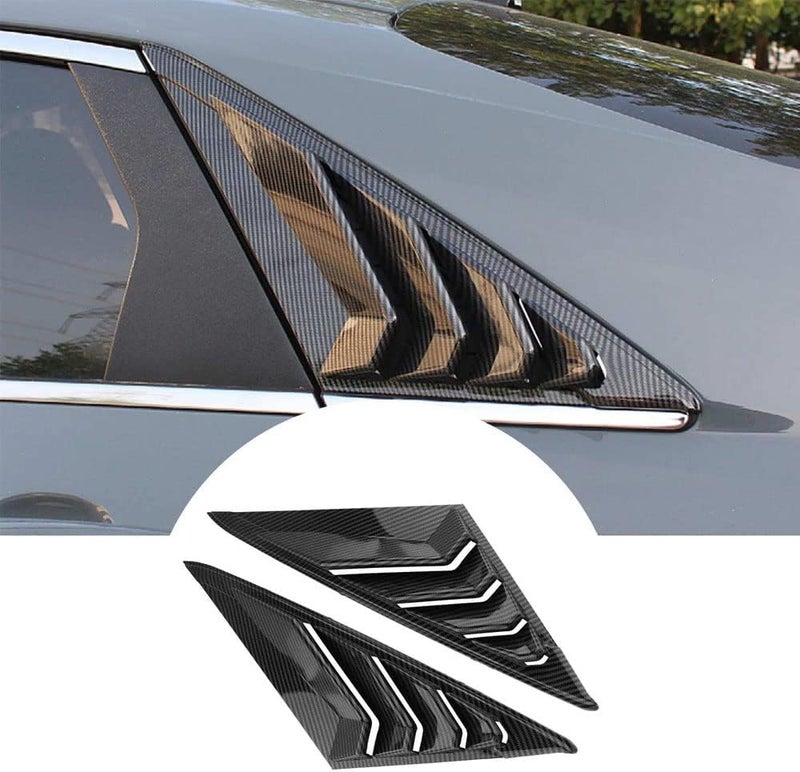 BOYOUS 2pcs ABS Racing Style Rear Side Window Louvers for Hyundai Elantra (2021-2025) - Carbon Fiber - Image 1