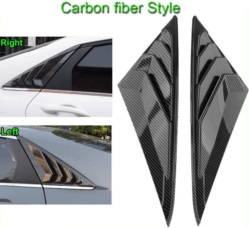 BOYOUS 2pcs ABS Racing Style Rear Side Window Louvers for Hyundai Elantra (2021-2025) - Carbon Fiber - Image 3