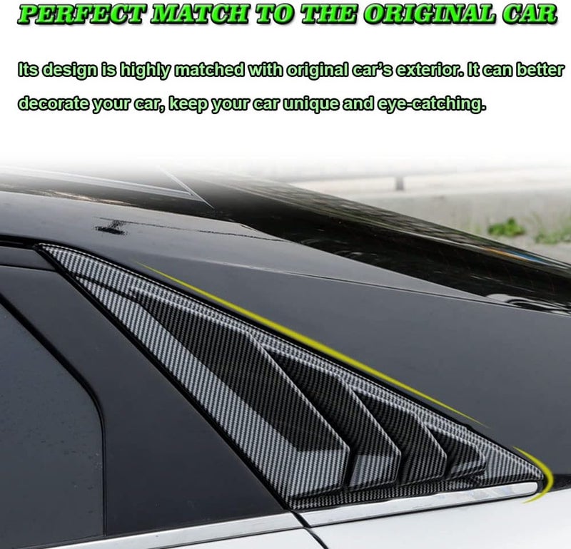 BOYOUS 2pcs ABS Racing Style Rear Side Window Louvers for Hyundai Elantra (2021-2025) - Carbon Fiber - Image 5