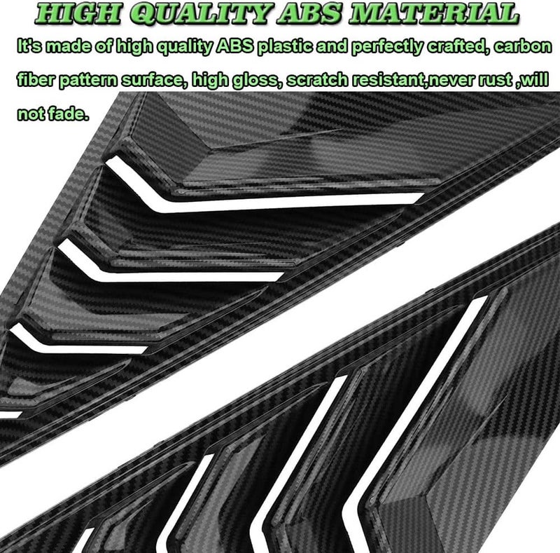 BOYOUS 2pcs ABS Racing Style Rear Side Window Louvers for Hyundai Elantra (2021-2025) - Carbon Fiber - Image 4