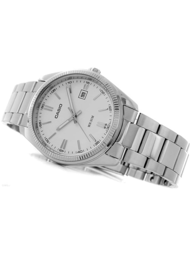 CASIO Casio Men's Watch - MTP-1302PD-7AVEF White Dial, Silver Band  - Image 2
