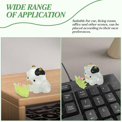OYIXIO Cute Cows and Grass Car Decoration, Fun Interior Decoration Accessory for Rearview Mirrors and Dashboard, Suitable for Women's Kawaii Cars Gifts - Image 5