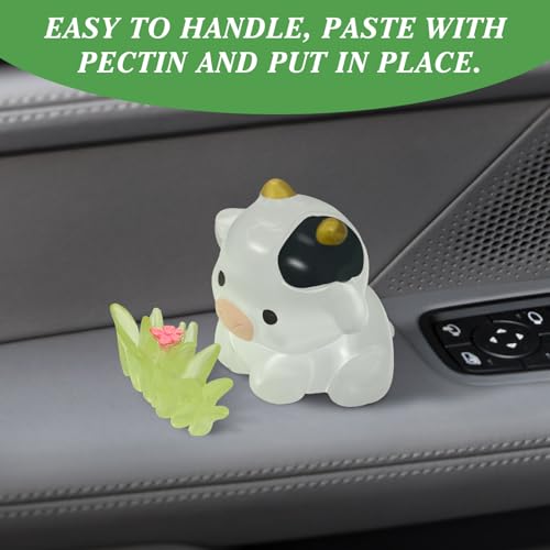 OYIXIO Cute Cows and Grass Car Decoration, Fun Interior Decoration Accessory for Rearview Mirrors and Dashboard, Suitable for Women's Kawaii Cars Gifts - Image 3