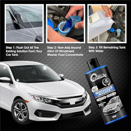 Antson Windshield Washer Fluid for Car | Car Windshield Cleaner Liquid in Concentrate Form (20ml for 1L Tank) A Streak Free Finish with Our Car Wiper Liquid Gives 100% Optical Vision (250 ML) - Image 2
