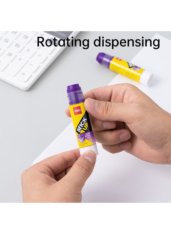 Deli EA522 Purple Glue Stick 8g – Color-Changing, Smooth & Strong Adhesive, Non-Toxic, Washable, Ideal for School & Office - Image 3