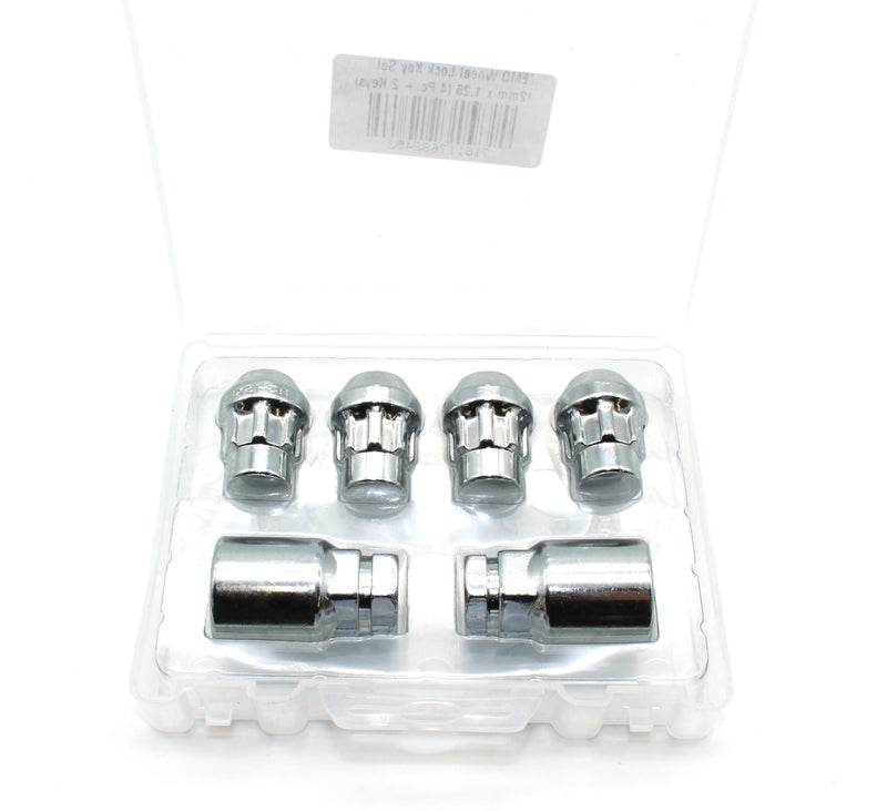 TEMO Anti Theft Wheel Lock Lugnut Key Set 12mm (15/32 Inch) x 1.25mm (3/64 Inch) Thread Size (Pack of 4 + 2 Keys) - Image 2