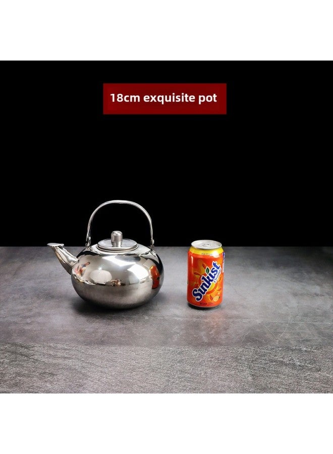 Special Offer Stainless Steel Teapot Restaurant Teapot With Strainer Household Kettle Large Capacity Hotel And Restaurant Kettle-Color:Free Engraving Starting From 10 Pieces-Capacity:Linglong Pot 18cm (2l) Can Be Used By 6-7 People  - Image 1