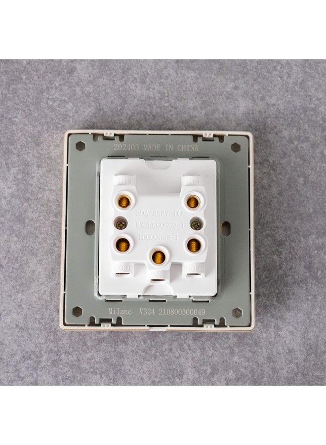 Milano 20A Dp Switch With Neon Electrical Switches Sockets Outlets For Home Appliances Office Hotel Conventional Construction Project Aura Gld - Image 2