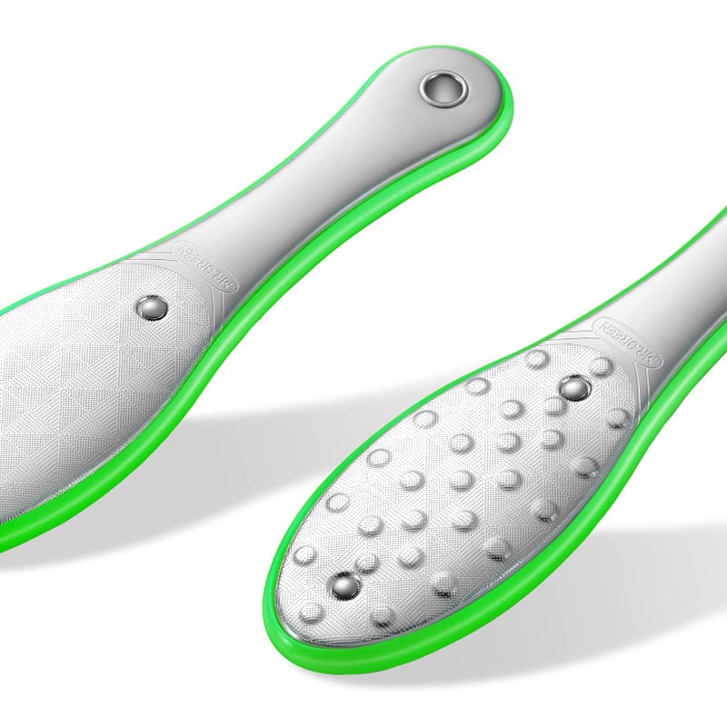 MrGreen MRGREEN Foot File Double Sided Pedicure Foot Care Tools Professional Callus Remover Foot Rasp Stainless Steel Foot Scrubber for Feet Green 