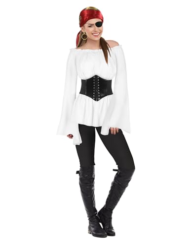 CICOCI Pirate Costume For Women With Accessories Renaissance Blouse Top Belt Headscarf Full Outfits Halloween Costume - Image 2