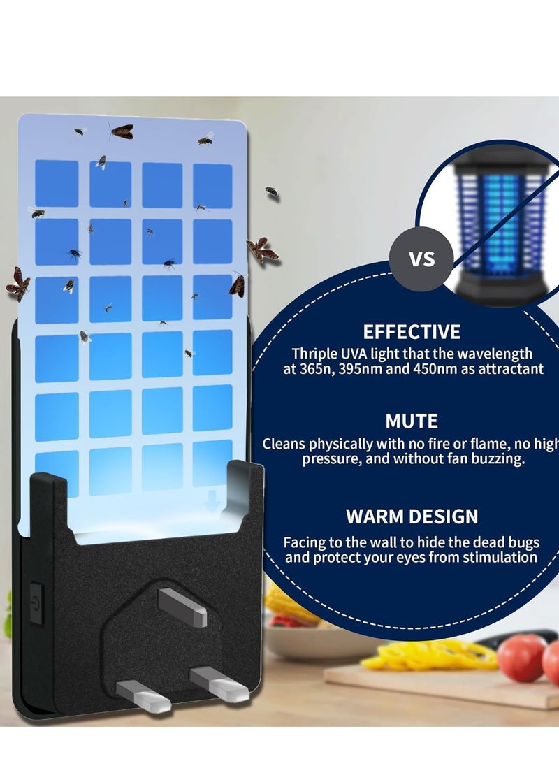XICEN - Flying Insect Trap Plug-in Mosquito Killer Indoor Gnat Moth Catcher Fly Tapper with Night Light UV Attractant Catcher for Home Office - Image 1
