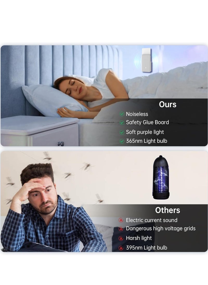 XICEN - Flying Insect Trap Plug-in Mosquito Killer Indoor Gnat Moth Catcher Fly Tapper with Night Light UV Attractant Catcher for Home Office - Image 1