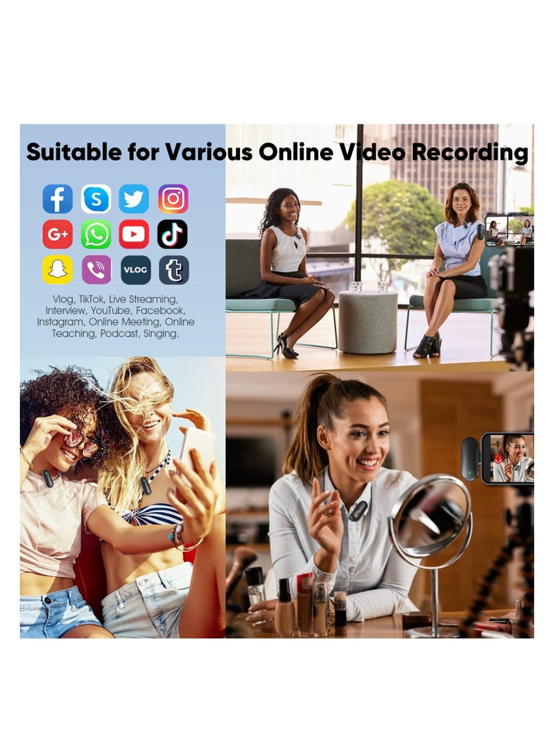 Captaintech SYOSI, 2 Pack Wireless Lavalier Microphone for iPhone with Charging Case, 2.4G Ultra-Low Delay 90ft Transmission Wireless Mic for Video Recording, Live Streaming - Image 3