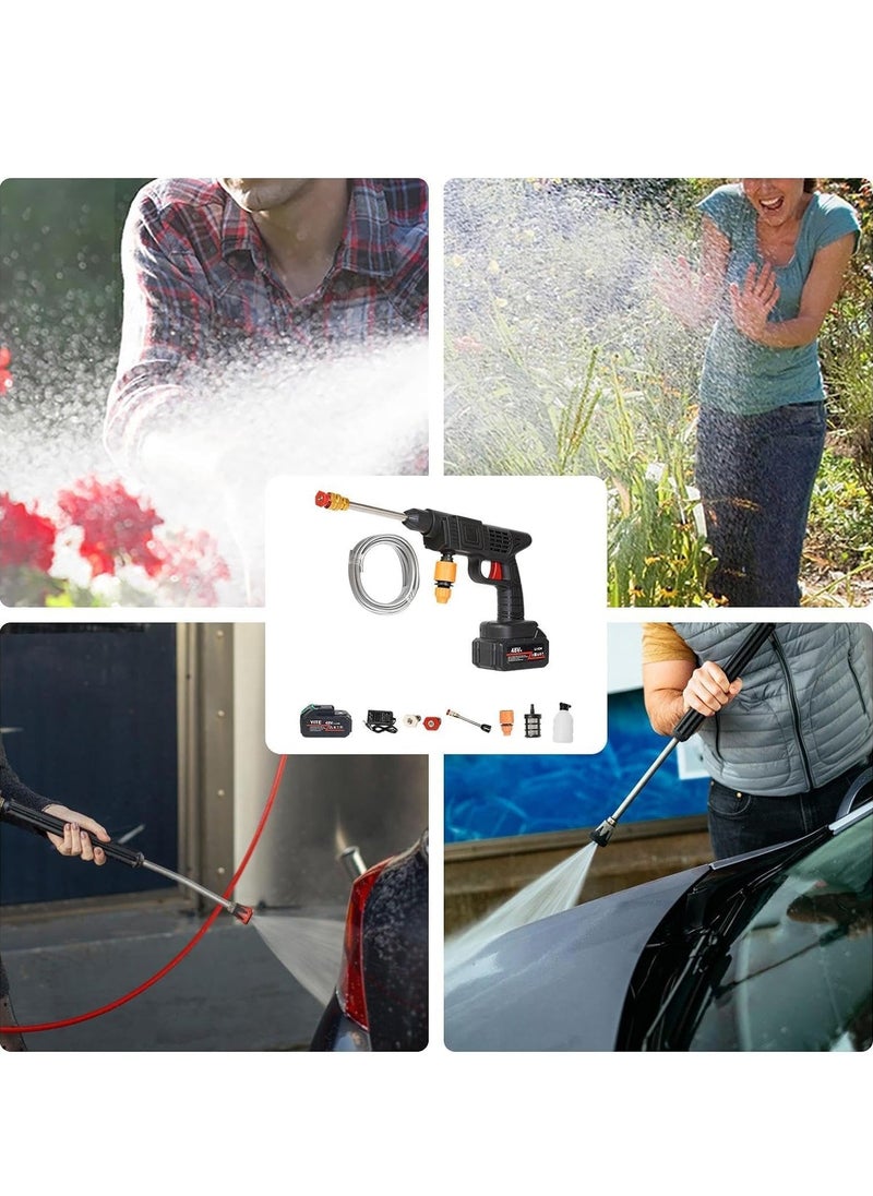Genzy 48V High-Pressure Water Sprayer, Car Washing Machine, 5M Range, Cordless Portable Electric Water High Pressure Washer Gun, Used For Car Washing, Floor Cleaning & Garden Watering  - Image 4