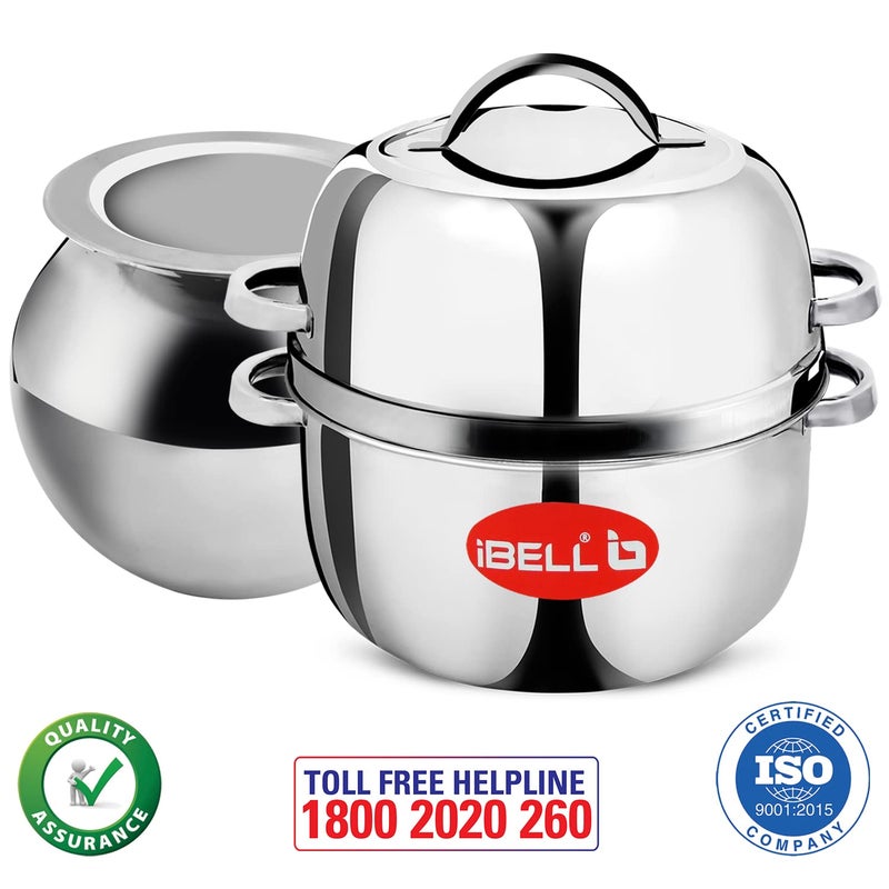 iBELL وعاء بخار من الفولاذ المقاوم للصدأ iBELL سعة 15 كيلوغرام مع طباخ أرز حراري مع حشوة مطاطية وعاء يعتمد على الحث فضي - Image 3