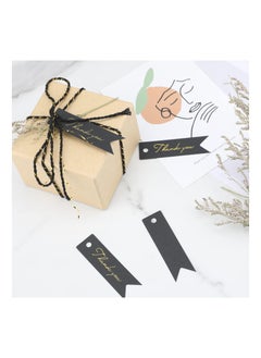 KASTWAVE 100 Pcs Black Mini Thank You Tags, 7x2 CM High-end Metallic Gold Small Paper Gift Tags as Wedding Favours Tags  - Image 4