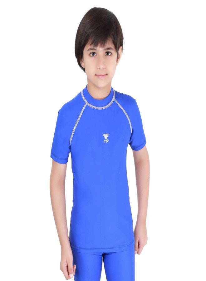 TYR Nylon Eco Short Sleeve Rashguard, 22 (Cobalt) - Image 2