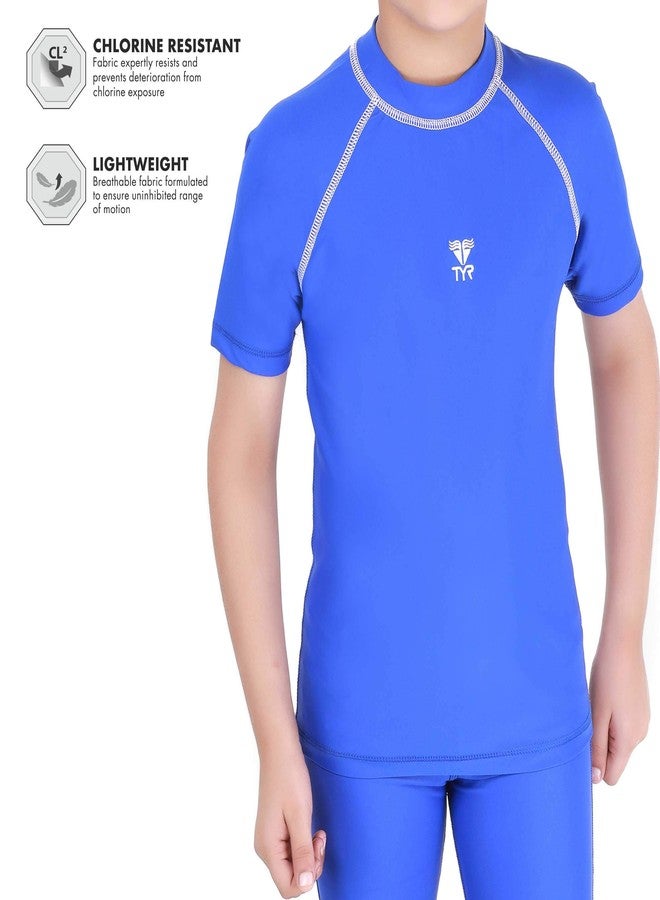 TYR Nylon Eco Short Sleeve Rashguard, 22 (Cobalt) - Image 4