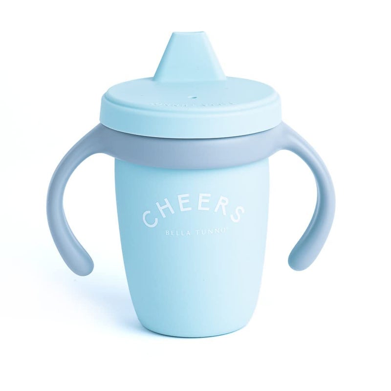 Bella Tunno Sippy Cup, Silicone Training Cup with Transition Handles for Infants, Toddlers & Kids, Babies 6-12 Months & Toddlers 1-3 Years, Boys & Girls, Cheers, 8 oz - Image 1