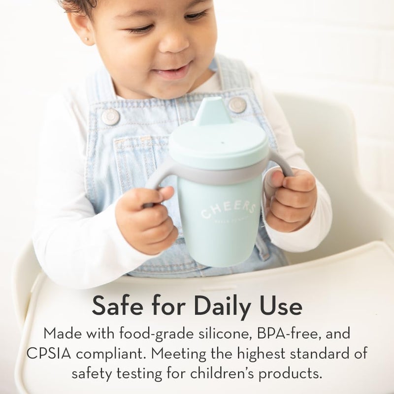 Bella Tunno Sippy Cup, Silicone Training Cup with Transition Handles for Infants, Toddlers & Kids, Babies 6-12 Months & Toddlers 1-3 Years, Boys & Girls, Cheers, 8 oz - Image 5