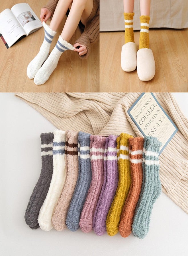 Tergy 20 Pairs Fuzzy Socks Soft Cozy Fluffy Warm Winter Sleep Plush Bed Socks Microfiber Slipper Fleece Socks for Women - Image 2