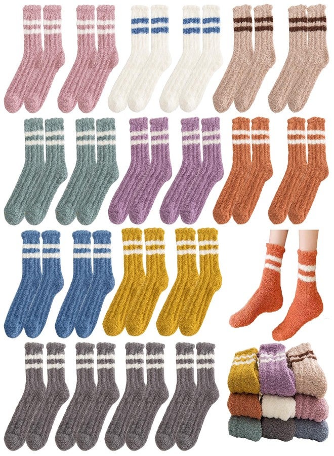 Tergy 20 Pairs Fuzzy Socks Soft Cozy Fluffy Warm Winter Sleep Plush Bed Socks Microfiber Slipper Fleece Socks for Women - Image 1