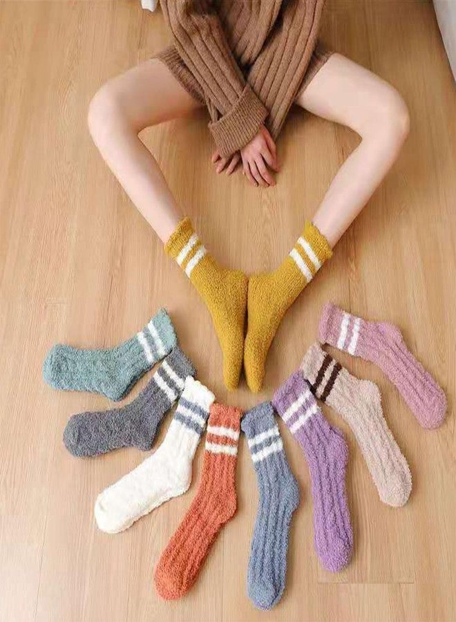 Tergy 20 Pairs Fuzzy Socks Soft Cozy Fluffy Warm Winter Sleep Plush Bed Socks Microfiber Slipper Fleece Socks for Women - Image 3