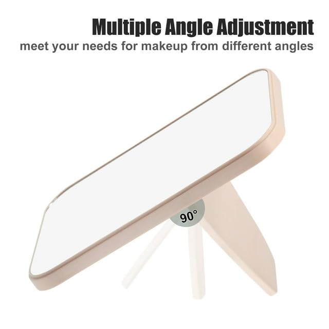 HomeAra Desktop Makeup MirrorFoldable Mirror Simple Portable Princess Mirror Square Mirror Small Mirror with Stand for Women PINK8INCH Tabletop Mount - Image 3