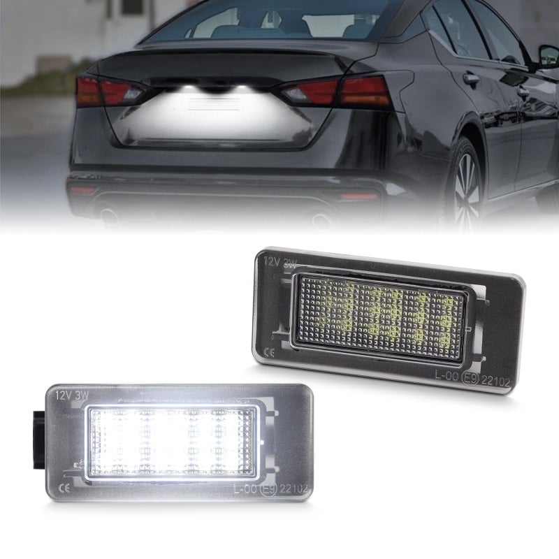 2PCS LED License Plate Light For 2019 2020 2021 2022 2023 Nissan Altima Sentra Versa Rogue Rear Tag Light Kit Assembly Accessories