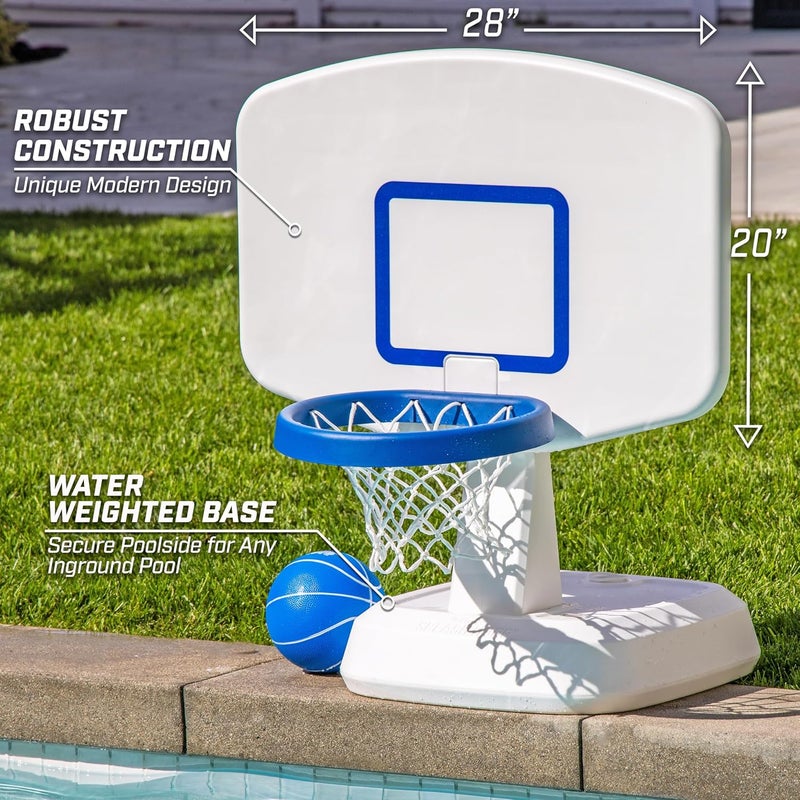 GoSports لعبة كرة السلة في المسبح GoSports Splash Hoop Classic باللون الأزرق أو الأبيض - Image 4