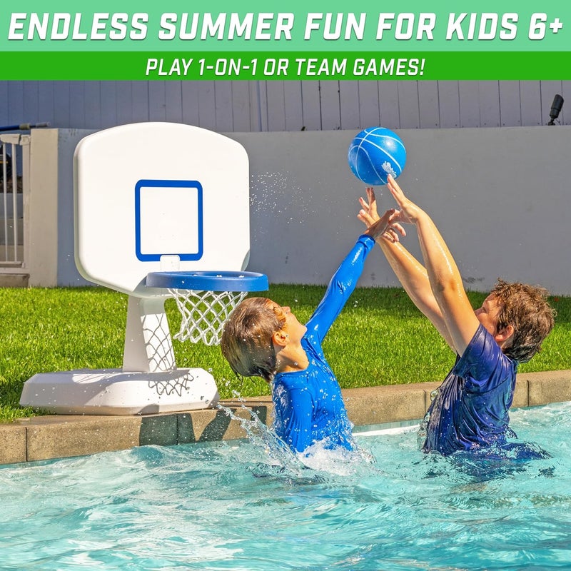 GoSports لعبة كرة السلة في المسبح GoSports Splash Hoop Classic باللون الأزرق أو الأبيض - Image 3