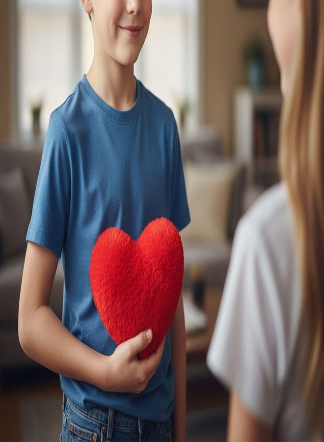 Tickles Heart Cushion Soft Stuffed Plush Toy Gifts for Boys & Girls Wedding Anniversary Birthday Valentine's Day (Size: 18 cm Color: Red) - Image 3