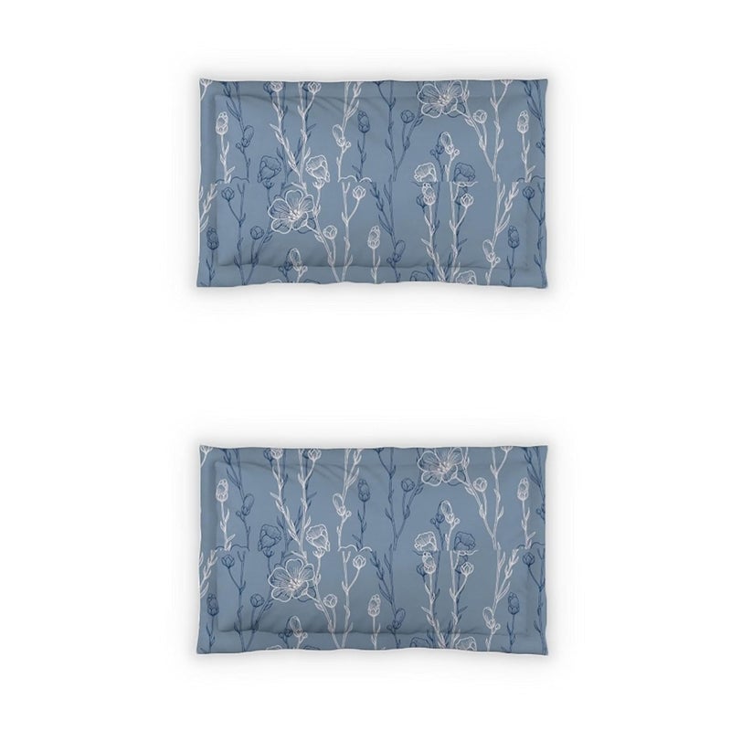 DDECOR Live beautiful DDECOR Peony 100 Cotton Fitted Bedsheet with 2 Pillow Covers King Size Blue  - Image 4