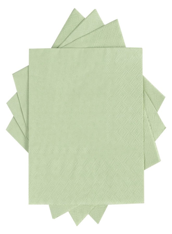 BEFORYOU 100 Pack Cocktail Napkin 2-Ply Dessert Napkins Folded 5 x 5 Inches Disposable Napkins for Dinner Wedding Birthday Party Bridal Anniversary Reception Event (100, Sage-Green) - Image 4
