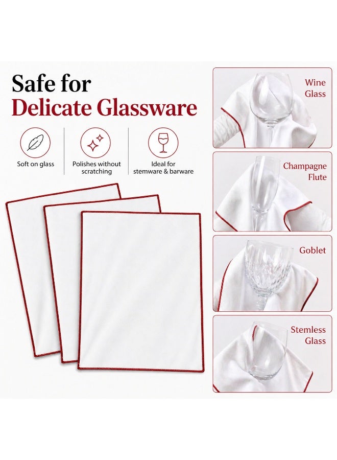 LYNLYN 4 Pack Glass Cleaning Cloths, Microfiber Lint Free Polishing Towels for Delicate Glassware, Crystal Tableware, Mirrors, Screens (30 x 40 cm) - Image 4