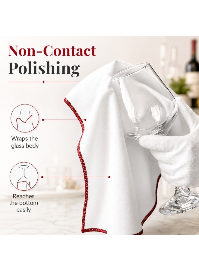 LYNLYN 4 Pack Glass Cleaning Cloths, Microfiber Lint Free Polishing Towels for Delicate Glassware, Crystal Tableware, Mirrors, Screens (30 x 40 cm) - Image 3