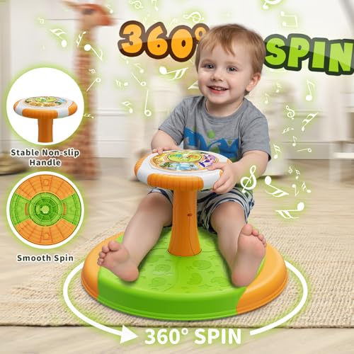 HYES ألعاب الديناصور HYES للجلوس والدوران للأطفال 13 صبي 360 مقعد دوار للأطفال مع أضواء LED وموسيقى ألعاب حسية عيد ميلاد للأطفال 35 - Image 5