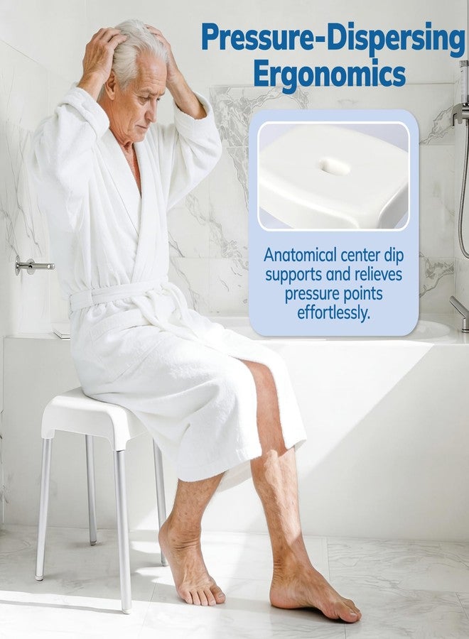 Umimile Shower Stool for Inside Shower - Fixed Height, Sturdy 330 lb Bath Seat and Shower Chair - Anti-Slip Safety Shower Seat for Elderly and Disabled, Tool-Free Assembly (Height: 13.8") - Image 2
