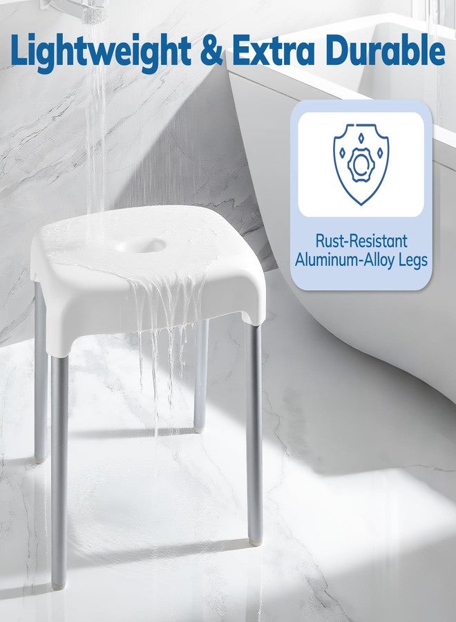 Umimile Shower Stool for Inside Shower - Fixed Height, Sturdy 330 lb Bath Seat and Shower Chair - Anti-Slip Safety Shower Seat for Elderly and Disabled, Tool-Free Assembly (Height: 13.8") - Image 3