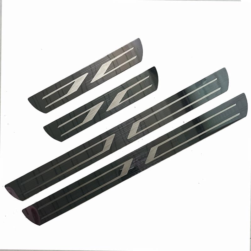 4PCS Car Door Sill Guard for Audi A6 1998–2025 2026 C5/C6/C7/C8, Anti-Scratch Door Entry Guard, Stainless Steel Door Sill Protector, Scuff Plate, Automotive Exterior Accessories,A-Black Normal B-Carbon fiber - Image 1