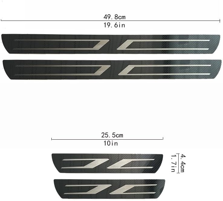 4PCS Car Door Sill Guard for Audi A6 1998–2025 2026 C5/C6/C7/C8, Anti-Scratch Door Entry Guard, Stainless Steel Door Sill Protector, Scuff Plate, Automotive Exterior Accessories,A-Black Normal B-Carbon fiber - Image 4