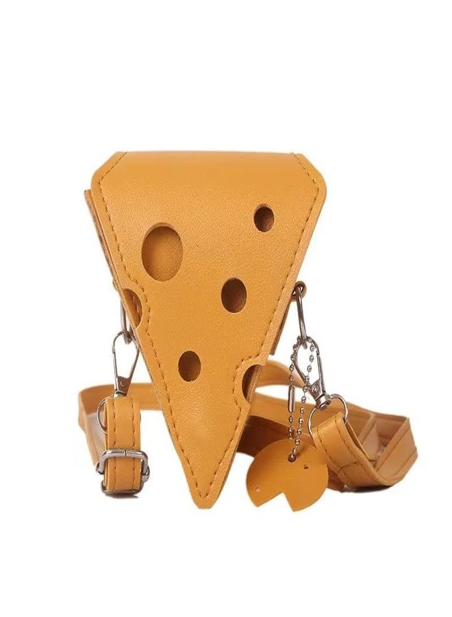 Ueeksry Fashion PU Leather Cheese Shaped Crossbody Bag, Creative Mini Shoulder Bag Fashion Handbag Wallet Purse for Women - Image 1