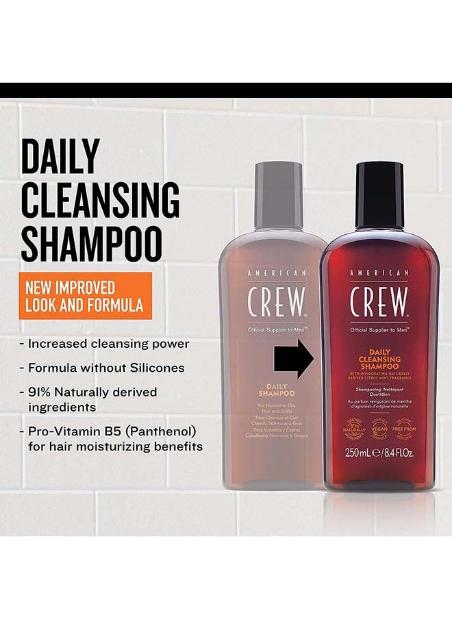 AMERICAN CREW Man Daily Cleansing Shampoo Enriched With Vitamin B5 For Moisture And Silicone Free Daily Cleansing Shampoo, Normal To Oily Hair And Scalp 250ml  - Image 2