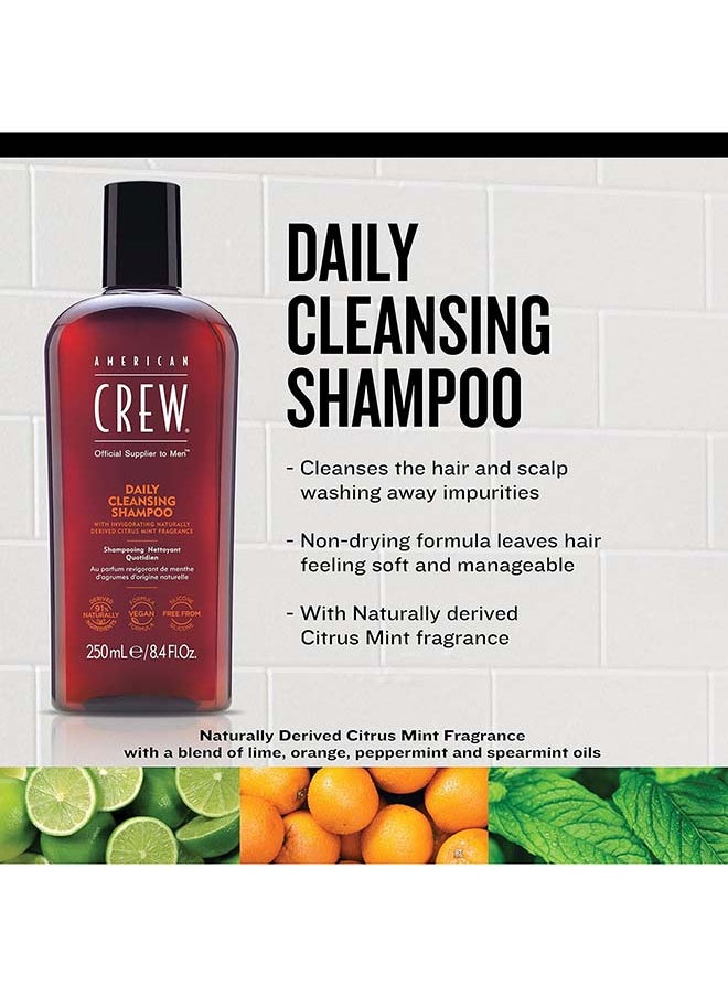 AMERICAN CREW Man Daily Cleansing Shampoo Enriched With Vitamin B5 For Moisture And Silicone Free Daily Cleansing Shampoo, Normal To Oily Hair And Scalp 250ml  - Image 3