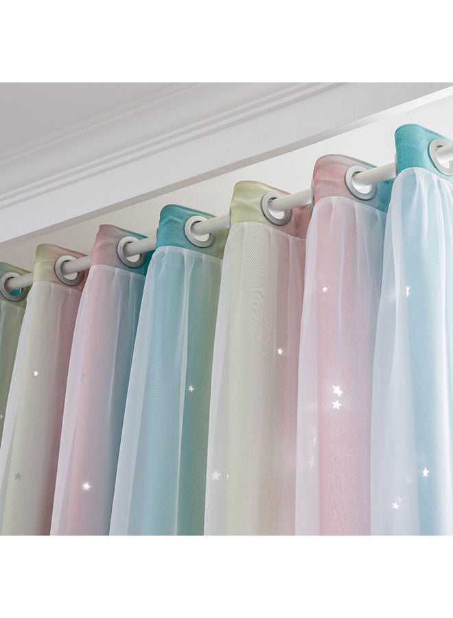 NIBEMINENT Star Curtains Stars Blackout For Kids Girls Bedroom Living Room Colorful Double Layer Window Curtains, 1 Panel (53 Pink - Image 4