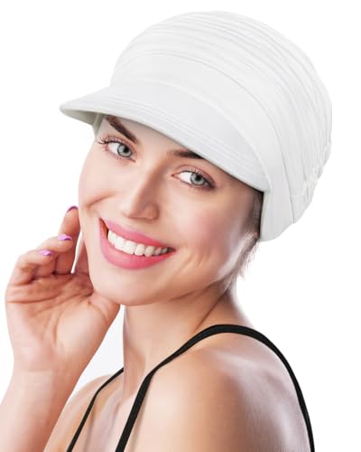 Winitas Chemo Turbans Headwear for Women Summer Bamboo Hats for Cancer Patients Off-White - Image 2