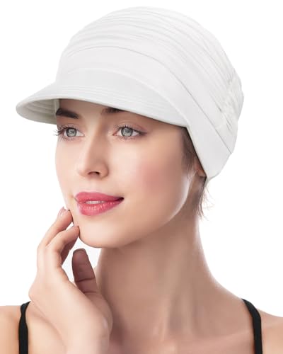 Winitas Chemo Turbans Headwear for Women Summer Bamboo Hats for Cancer Patients Off-White - Image 1